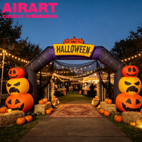 Arche gonflable sur le thème d'Halloween, structures gonflables d'accueil pour fête d'horreur, arche gonflable citrouille personnalisable gratuitement