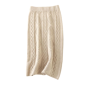 Solid Color Casual Autumn and Winter Wool Knitted <strong>Skirt</strong> Women 2025 New Straight Woolen Hip <strong>Wrap</strong> <strong>Skirt</strong> - Product Image 6