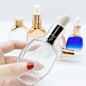 15ml 30ml 50ml 100ml 120ml 150ml sang trọng mỹ phẩm bao bì thủy tinh nhỏ giọt chai hình bầu dục Lotion chai với Rose Gold bơm cap - Product Image 3