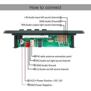 Módulo <span class=keywords><strong>Bluetooth</strong></span> MP3 Placa decodificadora <span class=keywords><strong>Bluetooth</strong></span> Reproductor de discos Reproductor de <span class=keywords><strong>audio</strong></span> 12V - Product Image 2