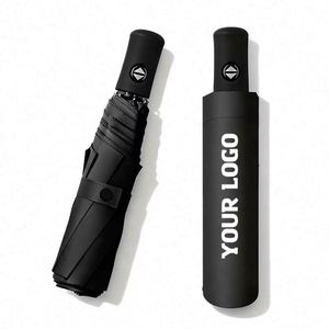 WW5172 Customizable Logo Classic Style Pongee Material Silk Screen Printed Windproof Waterproof 3-Folding Promotion <b>Umbrella</b> - Product Image 1