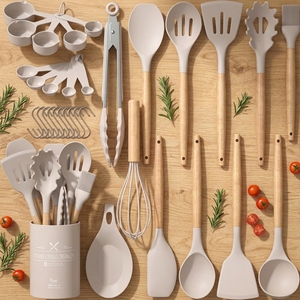 Utensilios de Cocina de Acero Inoxidable y Silicona de 32 cm de Longitud, Resistentes de -60 a 230 Grados Celsius, para el Hogar, Restaurantes, Barbacoas, Umite Chef - Product Image 1
