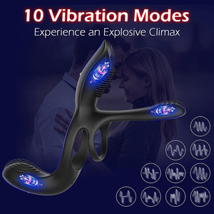 <b>Vibrating</b> Cock Ring With <b>Remote</b> Control Black Silicone Adult Stimulation For Male Sex - Product Image 4