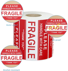 Adesivi personalizzati fragili spedizione e manipolazione etichette di carta imballaggio Fragile carta fotografica satinata - Product Image 4