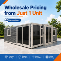 Rumah Villa Prefab Modern Berkualitas Tinggi, Rumah Kontainer Besar yang Dapat Diperluas untuk Hunian Keluarga, Rumah Prefab 2 Kamar Tidur, Garansi 1 Tahun
