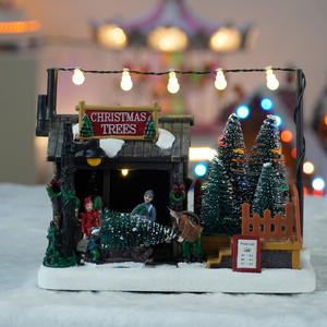 Village de Noël lumineux LED, magasin d'arbre de Noël - Product Image 1