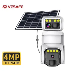 VESAFE 4MP senza fili Bluetooth videocamera con visione notturna integrata telecamera di sicurezza casa cantiere solare alimentato