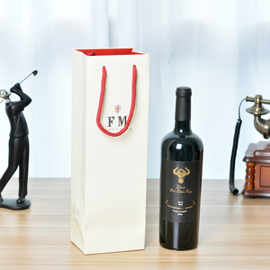 Bolsa de Regalo para Vino con Logotipo Personalizado, Impresa, Ecológica, Hecha con Materiales Reciclados, de Alta Calidad, para Vino, en Papel Kraft - Product Image 1