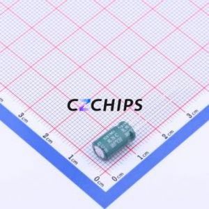 Condensateur électrolytique en aluminium à montage traversant EGF476M1HE11RR, composant à montage traversant (THT), D6.3xL11mm 47uF 20% 50V 2.5mm - Product Image 2