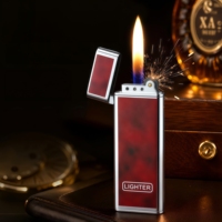 Briquet à gaz butane rechargeable personnalisé avec logo OEM, en métal rétro, à flamme nue avec meule, pour fumer des cigarettes