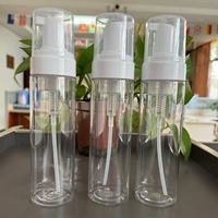 Botol busa transparan 200ml, pompa putih tubuh gelembung halus krim wajah kosmetik dalam botol plastik
