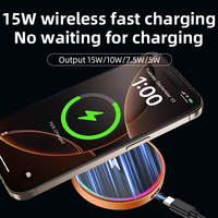 Support de téléphone magnétique sans fil 15W pour grille d'aération de voiture avec lumière d'ambiance RGB à dégradé et charge rapide sans fil