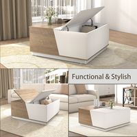 Table basse carrée moderne ODM personnalisée avec rangement, élégante table relevable en bois pour salon, chambre et bureau