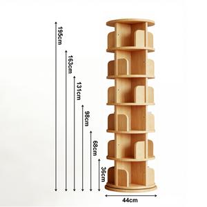 360 gradi girevole in legno massello moderno soggiorno scaffale salvaspazio portaoggetti a pavimento per studenti a casa bambini - Product Image 6
