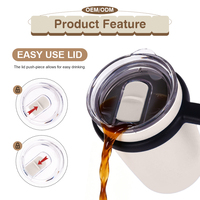 Tasse à café en acier inoxydable à double paroi isolée sous vide sans BPA Everich avec couvercle à poussoir et design à large ouverture