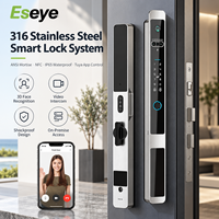 Application Tuya Smart, serrure entièrement automatique en aluminium/acier/bois, fonctionnement par carte-clé, reconnaissance faciale 3D, interphone vidéo, cloud