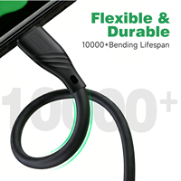 Câbles USB-C vers USB-C en silicone véritable WISTAR, alimentation directe usine, charge rapide 2.4A, synchronisation des données