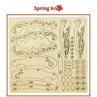 Modèle d'assemblage en bois DIY 0002, lame de griffe de papillon, éjection, pliage, puzzle 3D, jouet personnalisé, moins de 50 pièces