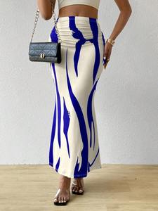 Bestseller Europeo e Americano: Abito Aderente da Donna con Vita Alta e Motivo Stampato, Stile Coda di Pesce - Product Image 5
