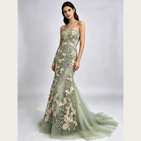 Tissu en tulle brodé de fleurs 3D en ruban, orné de perles et de paillettes, pour robe de mariée et robe de soirée