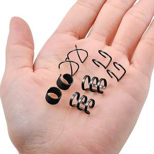 10 paires <span class=keywords><strong>d</strong></span>'acier inoxydable <span class=keywords><strong>oreille</strong></span> manchette <span class=keywords><strong>Helix</strong></span> Cartilage Clip sur boucles <span class=keywords><strong>d</strong></span>'oreilles Wrap faux nez anneau Non-Piercing réglable - Product Image 5