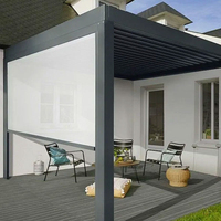 Pergola à lames orientables en aluminium robuste, système de lames motorisées sur mesure, imperméable, écologique, résistant aux UV, gazebo de jardin nature