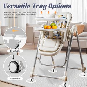 Multifunction Modern Safety <b>Plastic</b> Baby <b>Dining</b> <b>Chair</b> Height Adjustable Swing Rocking Foldable Luxurious for Hotel & Park Use - Product Image 2
