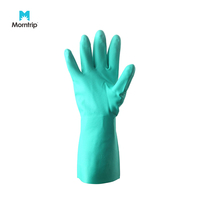 Gants de sécurité universels doublés en Nitrile, gants à longue manchette résistante aux produits chimiques, couleur verte, idéal pour le travail et la maison, 20 pièces