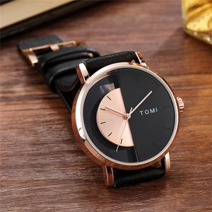 TOMI Top marque de luxe décontracté <span class=keywords><strong>montre</strong></span> en cuir pour hommes à la mode <span class=keywords><strong>montre</strong></span> à Quartz cadran Transparent montres-bracelets mode <span class=keywords><strong>montre</strong></span>-bracelet relojes - Product Image 2