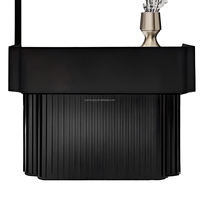 Comptoir de caisse de luxe noir cannelé pour boutique, table de réception moderne, comptoir de caisse OEM/ODM sur mesure, direct usine
