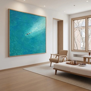 Peinture à l'huile abstraite texturée minimaliste originale, grande toile faite à la main, art mural d'intérieur pour hôtel et maison - Product Image 2