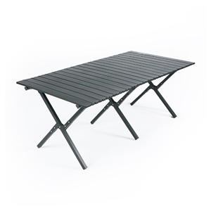 Table pliante d'extérieur rectangulaire 120x60x50 cm, portable pour le camping, le pique-nique, la vente de rue, conception légère et pliable - Product Image 1
