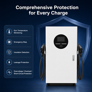 <span class=keywords><strong>Borne</strong></span> <span class=keywords><strong>de</strong></span> <span class=keywords><strong>recharge</strong></span> rapide pour véhicules électriques 60 kW DC CCS2, station <span class=keywords><strong>de</strong></span> charge OCPP 1.6J, design compact à poser au sol, IP54, pour usage commercial extérieur - Product Image 4