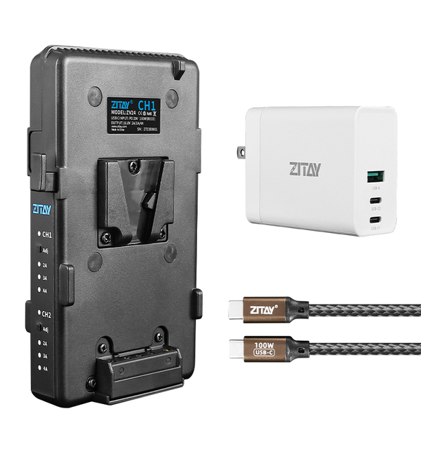Zitay Dual Channel V Mount Lock Smart Battery Charger for V-mount Battery