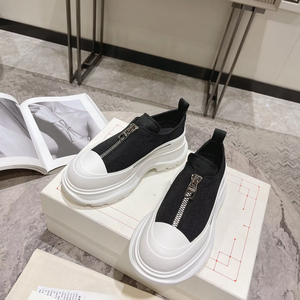 Chaussures de skate décontractées de créateur avec nouvelles semelles compensées en cuir blanc pour le printemps et l'automne - Product Image 4