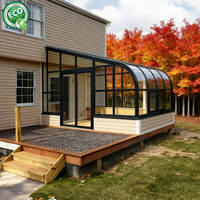 Véranda préfabriquée quatre saisons, structure en aluminium, toit en verre isolé, solarium
