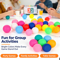 Balles de tennis de table pour enfants, logo personnalisé imprimé, balles en plastique aux couleurs vives pour les cadeaux de fête et les jeux