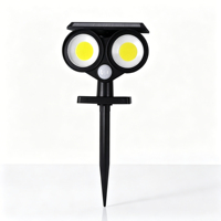 Lampe solaire LED COB à capteur de lumière intelligent, à large faisceau, à monter sur piquet ou mur, pour l'aménagement paysager extérieur, jardin et éclairage décoratif de cour