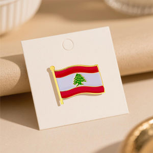 库存黎巴嫩国旗电话贴纸金属徽章民族骄傲文化用品城市旅游旅游纪念品礼品定制 - Product Image 6