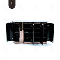 Meuble de salle à manger de luxe italien Elefante, console de rangement en bois massif de haute qualité et acier inoxydable, mobilier pour la maison