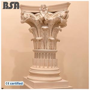 Colonne romaine en marbre blanc naturel sculptée à la main, design moderne, taille personnalisée, décoration intérieure et extérieure - Product Image 1
