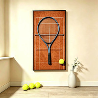 Cadre mural décoratif lumineux pour raquette de tennis, idéal pour les souvenirs sportifs et les fans de tennis