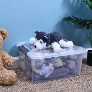 17 QT <b>Clear</b> <b>Plastic</b> Storage Bins with Lids Large Stackable Storage <b>Containers</b> Storage Box Organizer for Closet Snacks Toy - Product Image 5