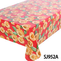 Nappe de table en plastique imperméable et résistante à l'huile avec motif de fleurs colorées, nappe en PVC
