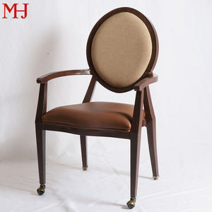 Otel yemek odası döşemeli yemek sandalyesi tekerlekli düğün salonu sandalye ile mobil kol dayama ziyafet sandalye - Product Image 1