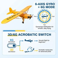 LKTOYS FX9703 Avion télécommandé RC, modèle d'avion J3, moteur brushless, stabilisateur six axes 5CH, avion à aile fixe 3D