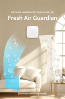 Ventilateur purificateur d'air mural électrique sans perçage à roulement à billes, blanc, silencieux, tout-en-un, OEM, garantie 3 ans