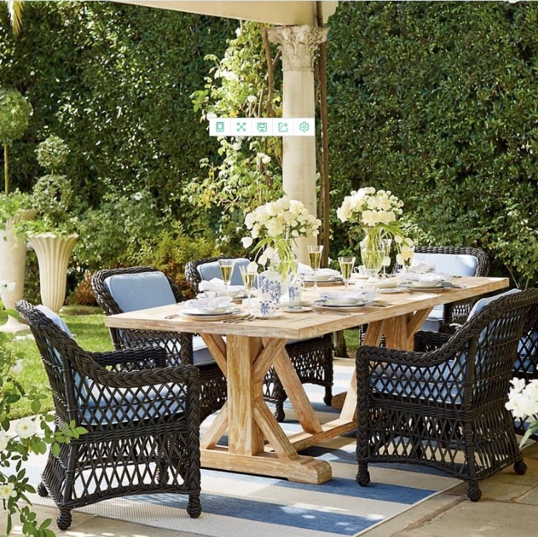 Aluminium outdoor patio garden rattan dining table furniture clearance