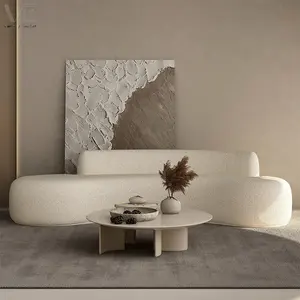 Minimalistisches weißes Juego De Sofas Para Sala Dreisitzer-Sofa-Set Möbel Couch Wohnzimmer Eckschleife gebogenes Sofa