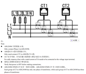 Acrel ADL400M-CT-<span class=keywords><strong>2</strong></span>-D16 CT Diametro 16mm 120A Contatore di Energia a Due Canali Trifase su Guida DIN/ Comunicazione RS485 Protocollo Modbus-RTU - Product Image 3